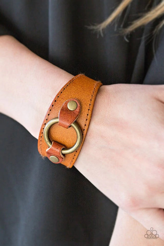 Western Wrangler Light Brown Bracelet - Jewelry by Bretta