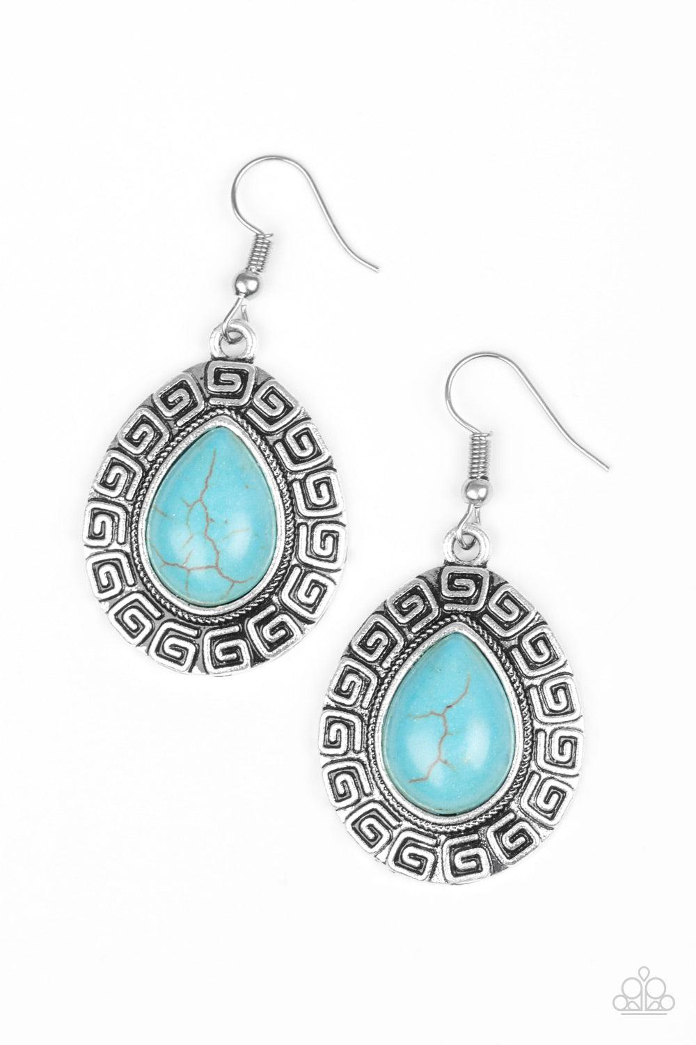 Paparazzi Accessories-Tribal Tango - Blue Earrings