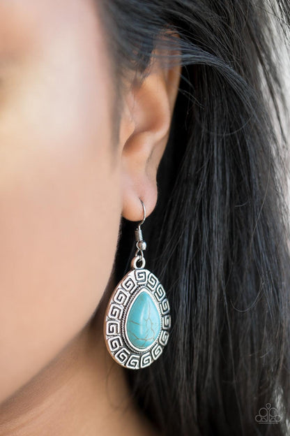 Paparazzi Accessories-Tribal Tango - Blue Earrings