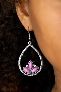 Paparazzi Accessories-Lotus Laguna - Purple Earrings