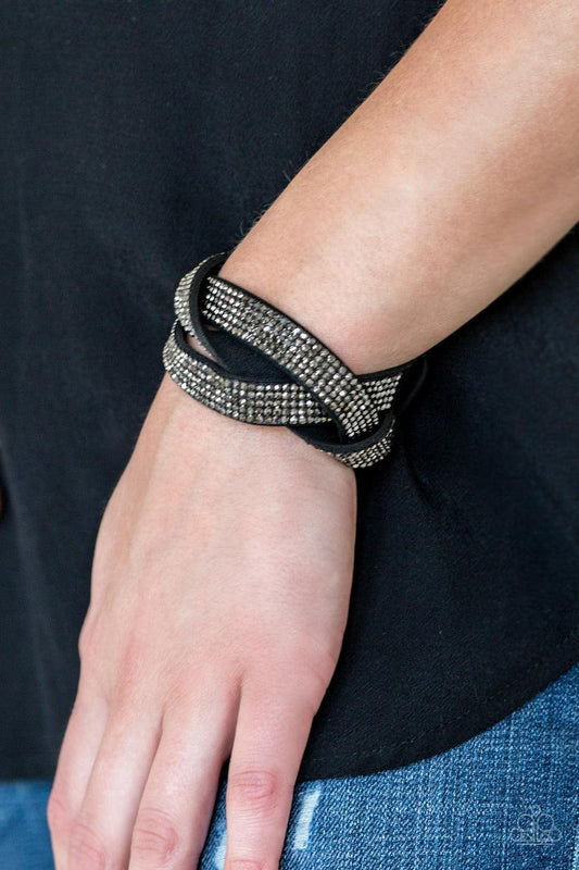 Paparazzi Accessories-Nice Girls Finish Last - Black Bracelet