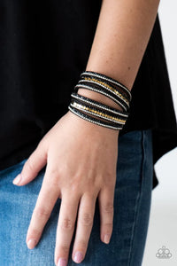 Rock Star Attitude Black and Gold  Bracelet - Jewelry by Bretta