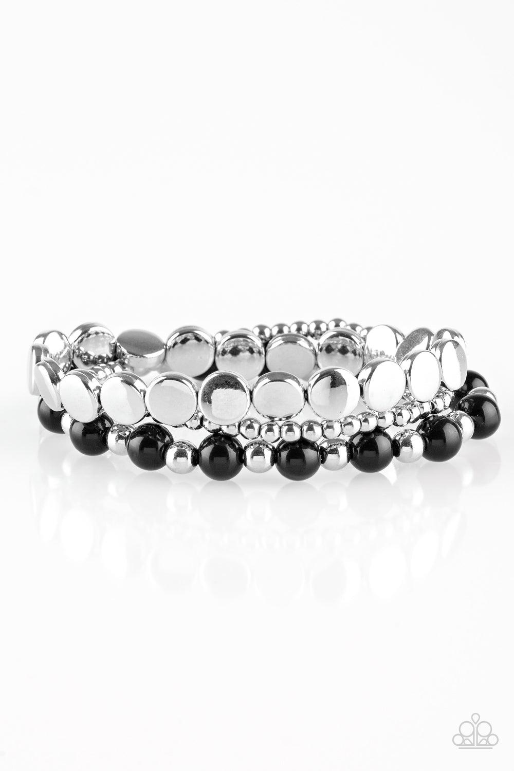 Paparazzi Accessories-Girly Girl Glamour - Black Bracelets