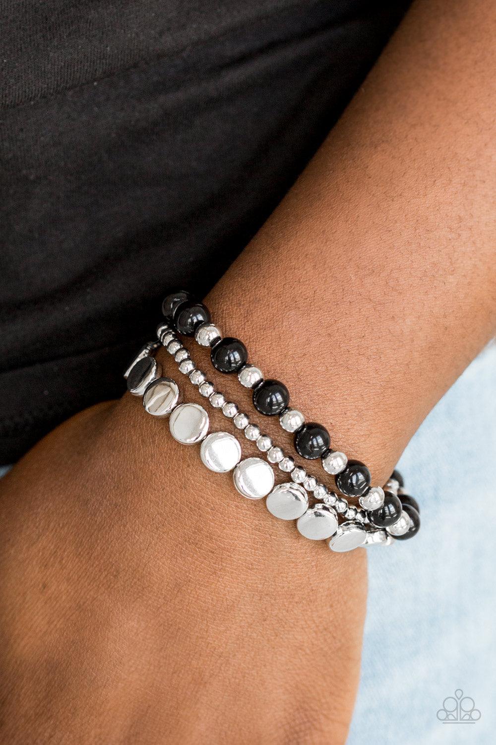 Paparazzi Accessories-Girly Girl Glamour - Black Bracelets