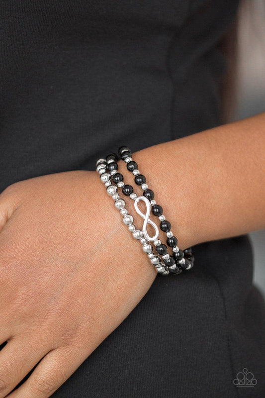  Paparazzi Accessories-Immeasurably Infinite - Black Bracelet