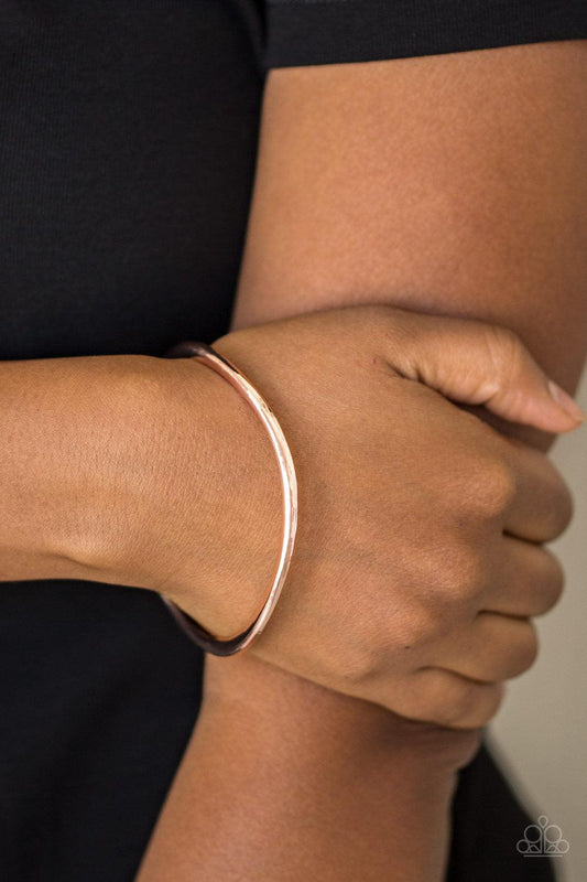 Paparazzi Accessories-Awesomely Asymmetrical - Rose Gold Bracelet