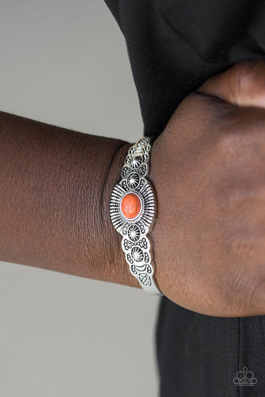 Paparazzi Accessories-Wide Open Mesas - Orange Bracelet