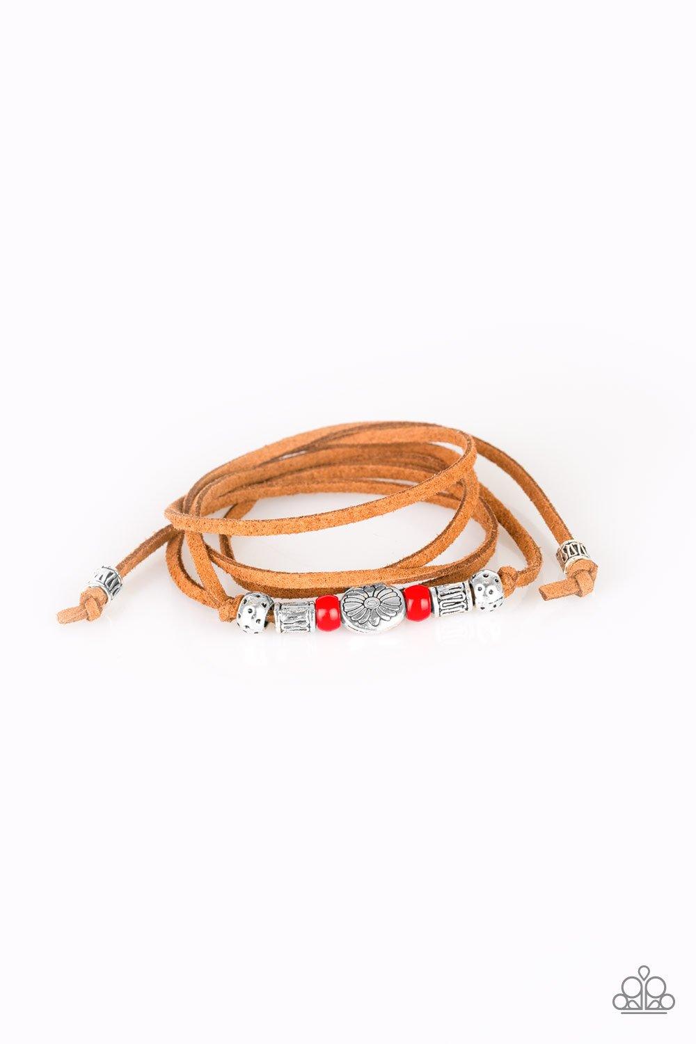 Paparazzi Accessories-Clear A Path - Red Urban Bracelet