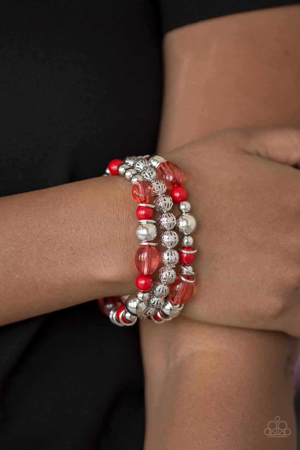 Paparazzi Accessories-Malibu Marina - Red Bracelets