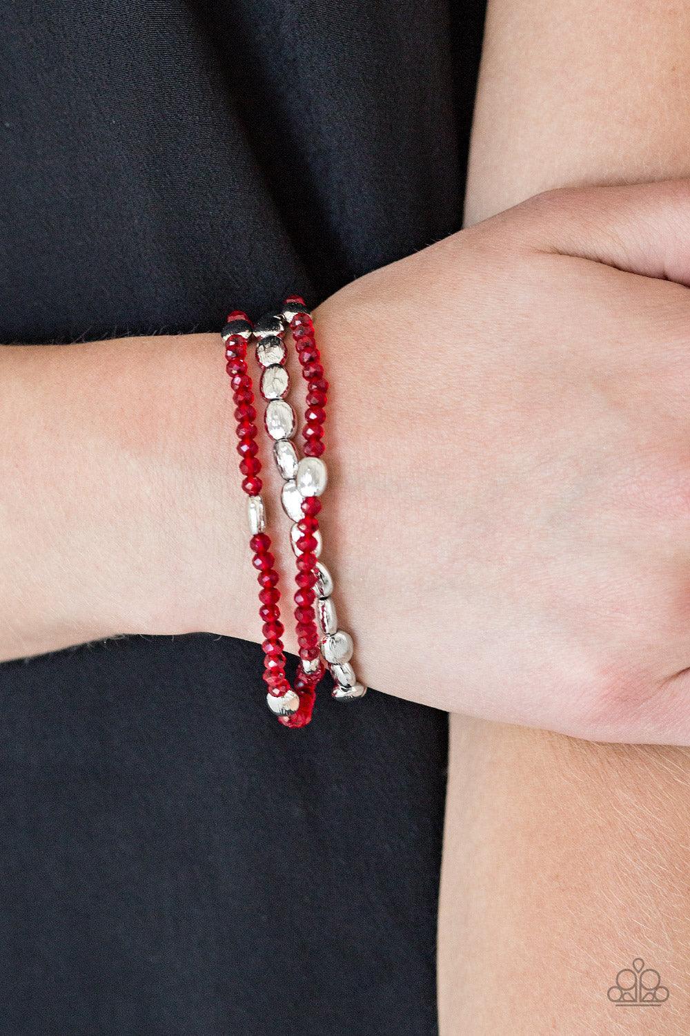 Paparazzi Accessories-Hello Beautiful - Red Bracelets
