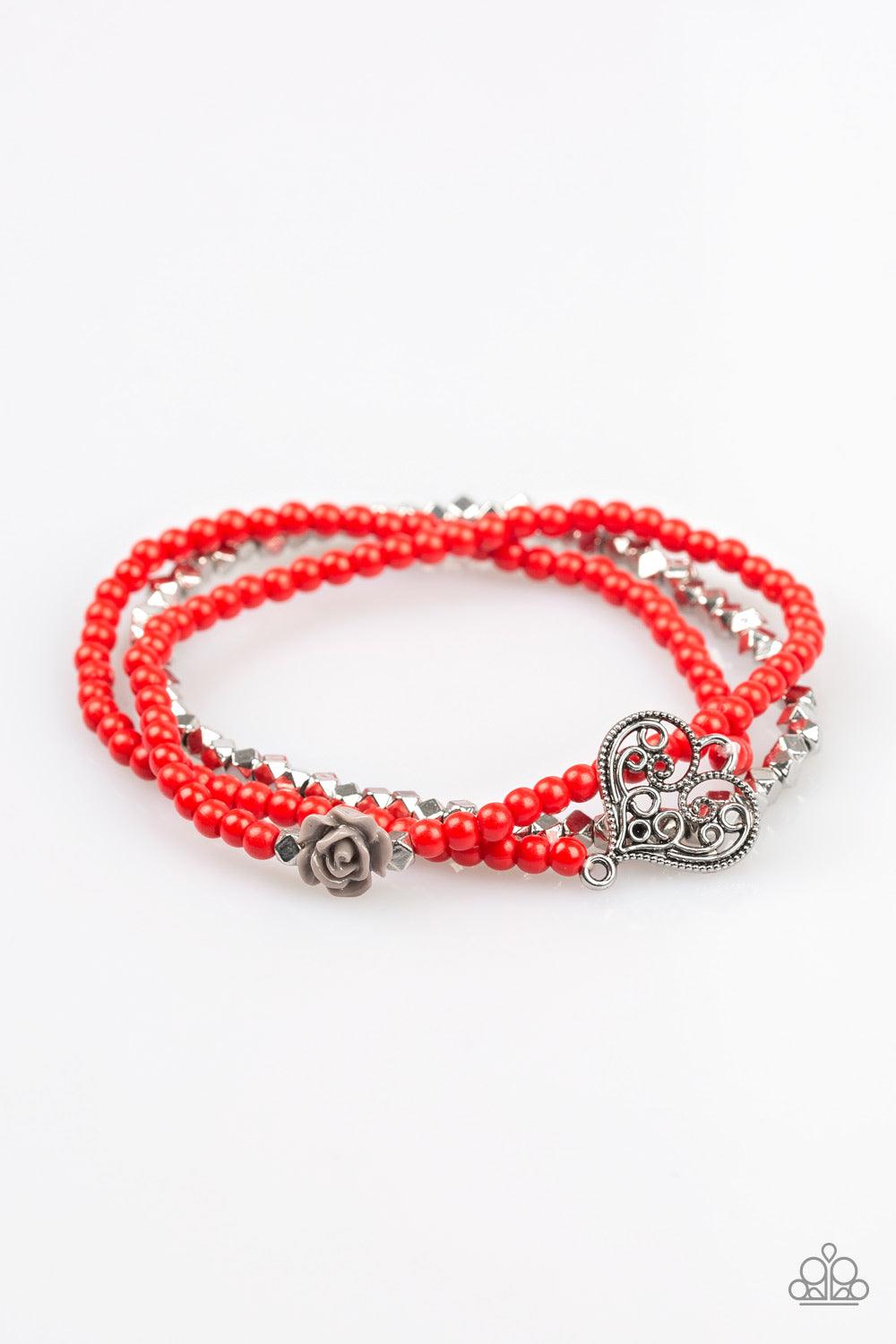 Paparazzi Accessories-Lovers Loot - Red Bracelet