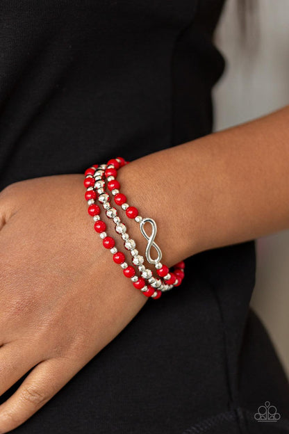 Paparazzi Accessories-Immeasurably Infinite - Red Bracelets