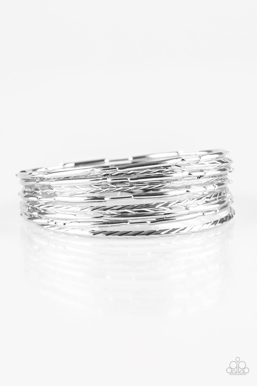 Paparazzi Accessories-Urban Sprawl - Silver Bracelets
