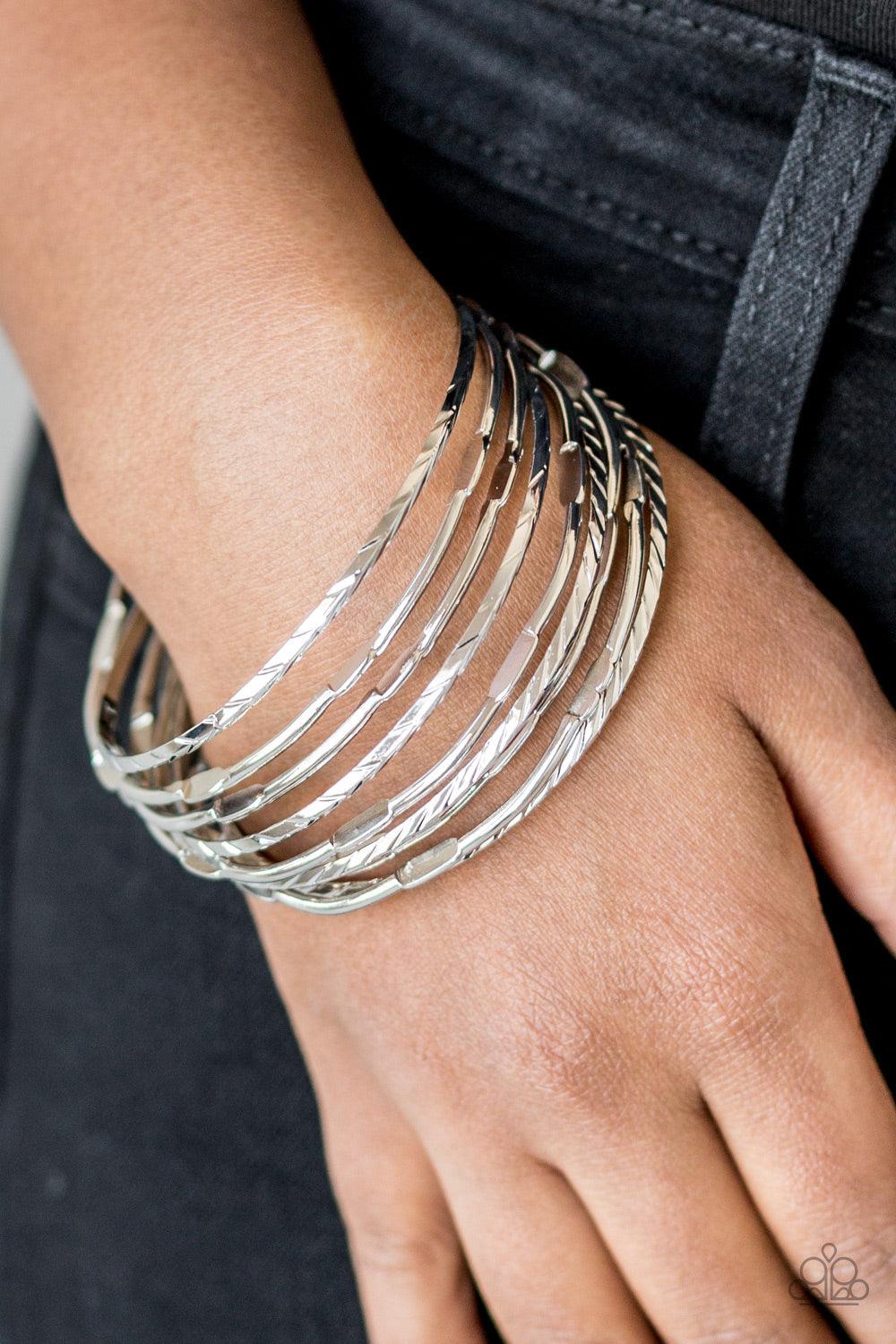 Paparazzi Accessories-Urban Sprawl - Silver Bracelets