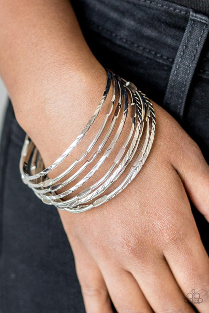 Paparazzi Accessories-Urban Sprawl - Silver Bracelets