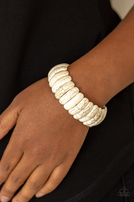 Paparazzi Accessories-Peacefully Primal - White