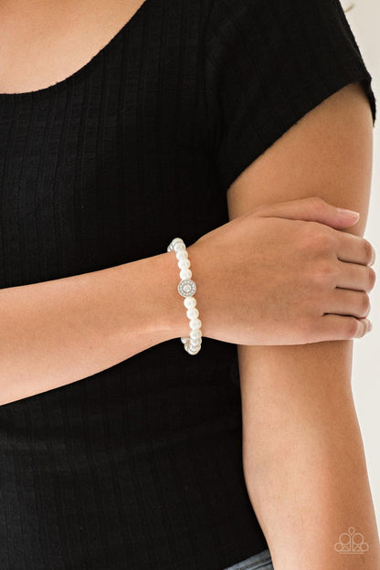 Paparazzi Accessories-Follow My Lead - White Bracelet