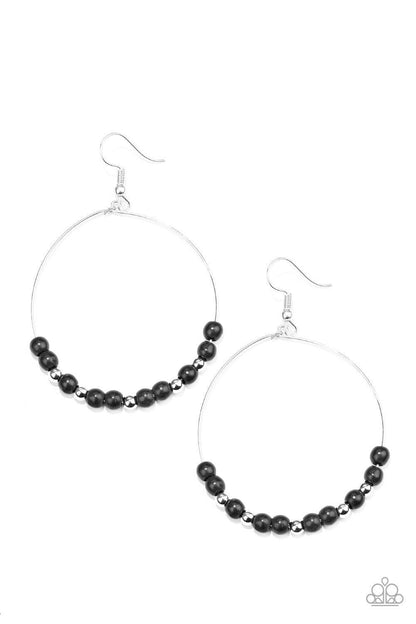 Paparazzi Accessories-Stone Spa - Black Earrings