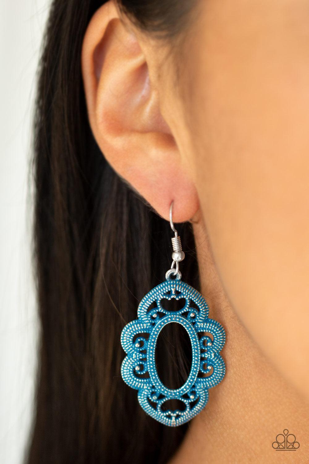 Paparazzi Accessories-Mantras and Mandalas - Blue Earrings