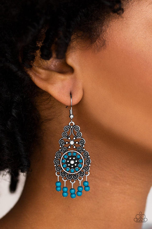 Paparazzi Accessories-Courageously Congo - Blue Earrings