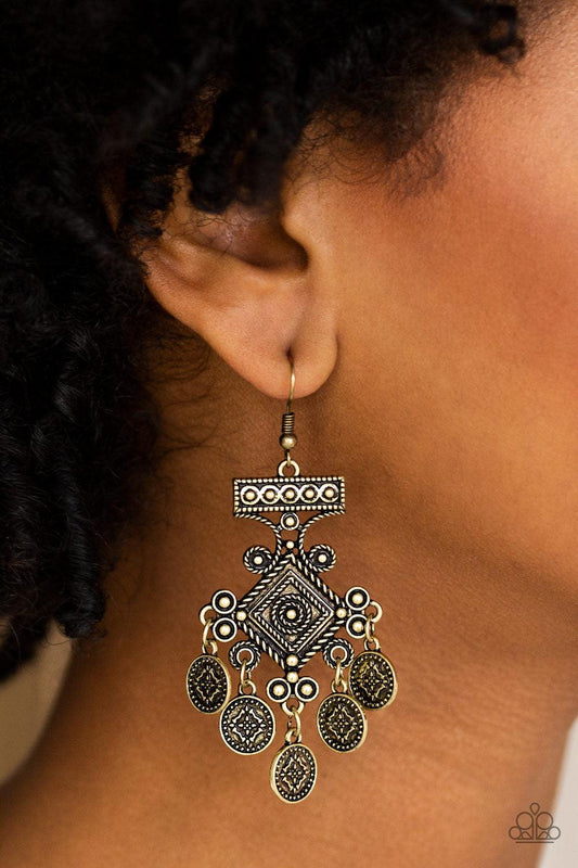 Unexplored Lands Brass Earrings - Jewelry by Bretta