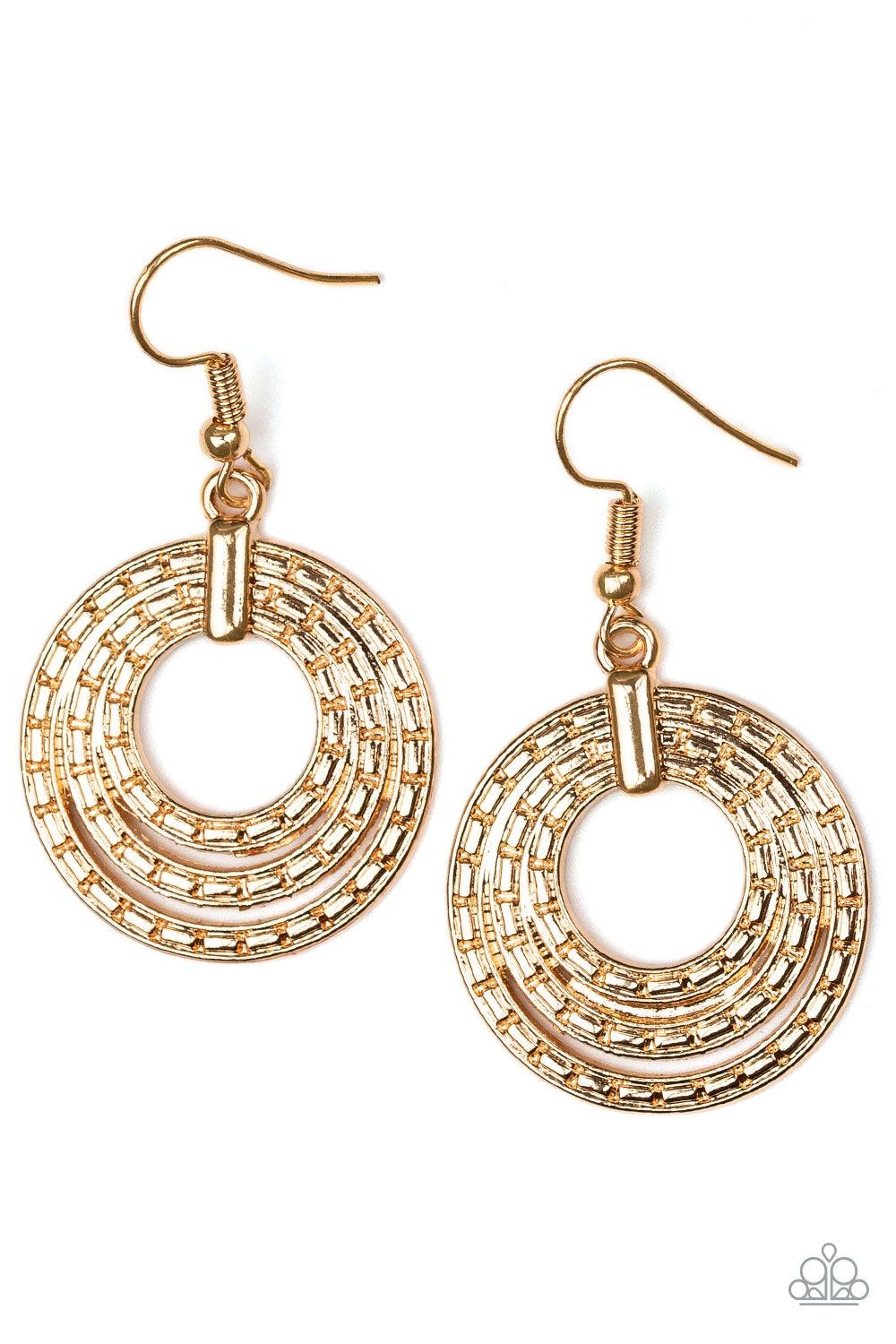 Paparazzi Accessories-Open Plains - Gold Earrings