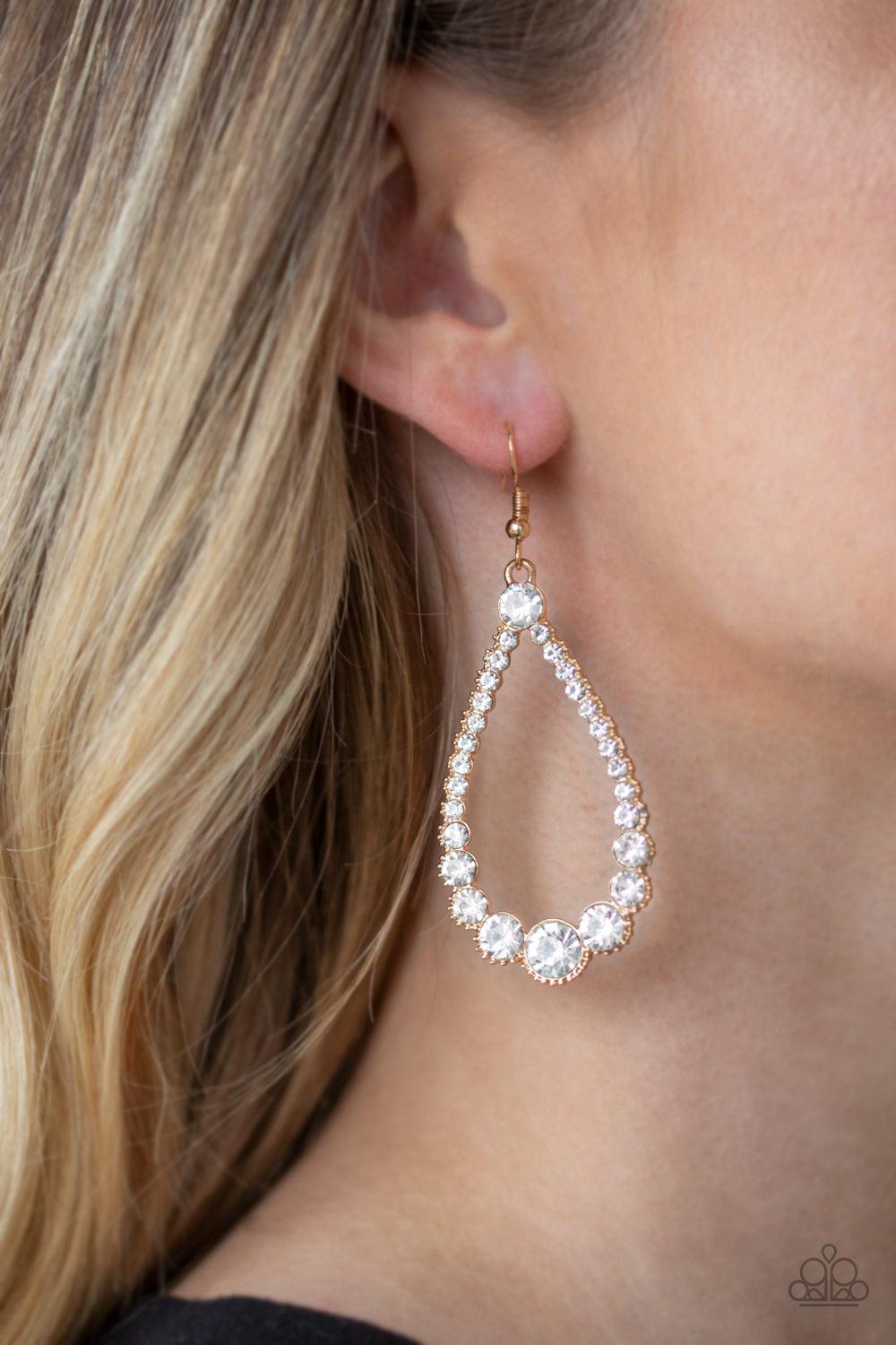 Paparazzi Accessories-Token Twinkle - Gold Earrings