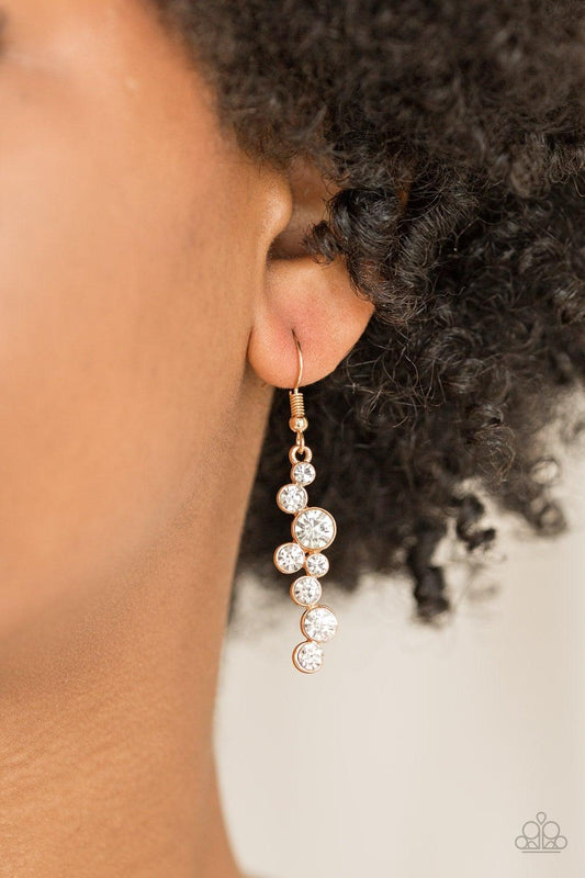 Paparazzi Accessories-Milky Way Magnificence - Gold Earrings