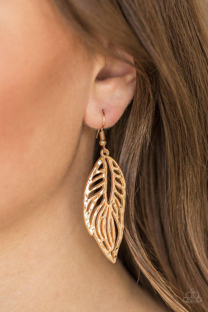 Paparazzi Accessories-Come Home To Roost - Gold Earrings