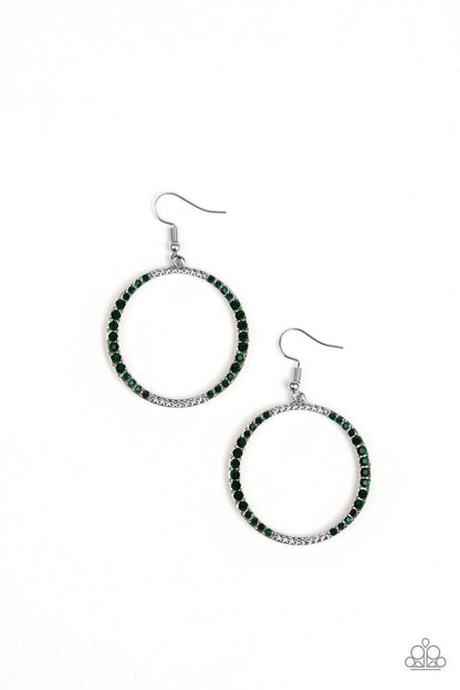 Paparazzi Accessories-Risky Ritz - Green Earrings