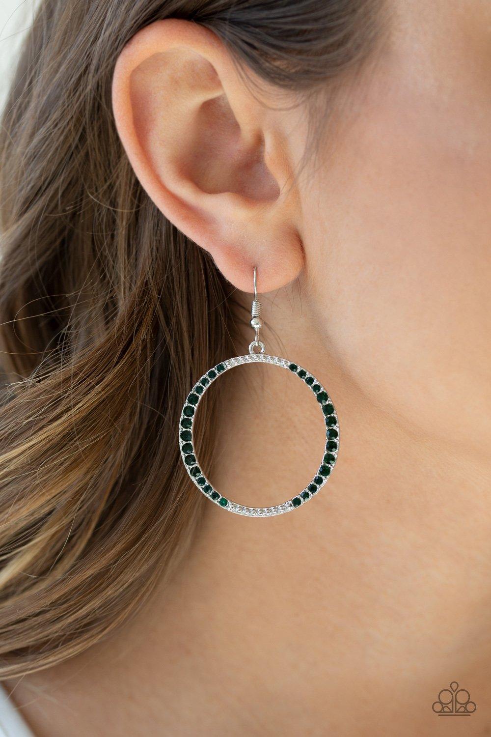 Paparazzi Accessories-Risky Ritz - Green Earrings