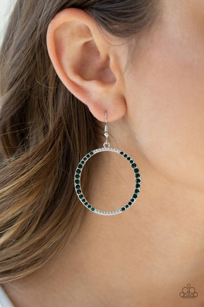 Paparazzi Accessories-Risky Ritz - Green Earrings