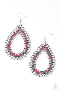 Paparazzi Accessories-Mechanical Marvel - Pink Earrings