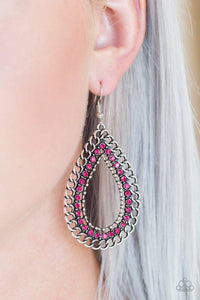 Paparazzi Accessories-Mechanical Marvel - Pink Earrings
