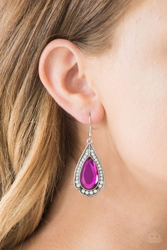 Paparazzi Accessories-Superstar Stardom - Pink Earrings