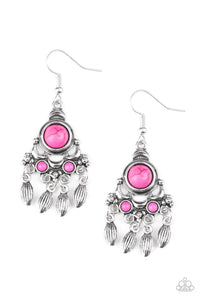 Paparazzi Accessories-No Place Like HOMESTEAD - Pink Earrings