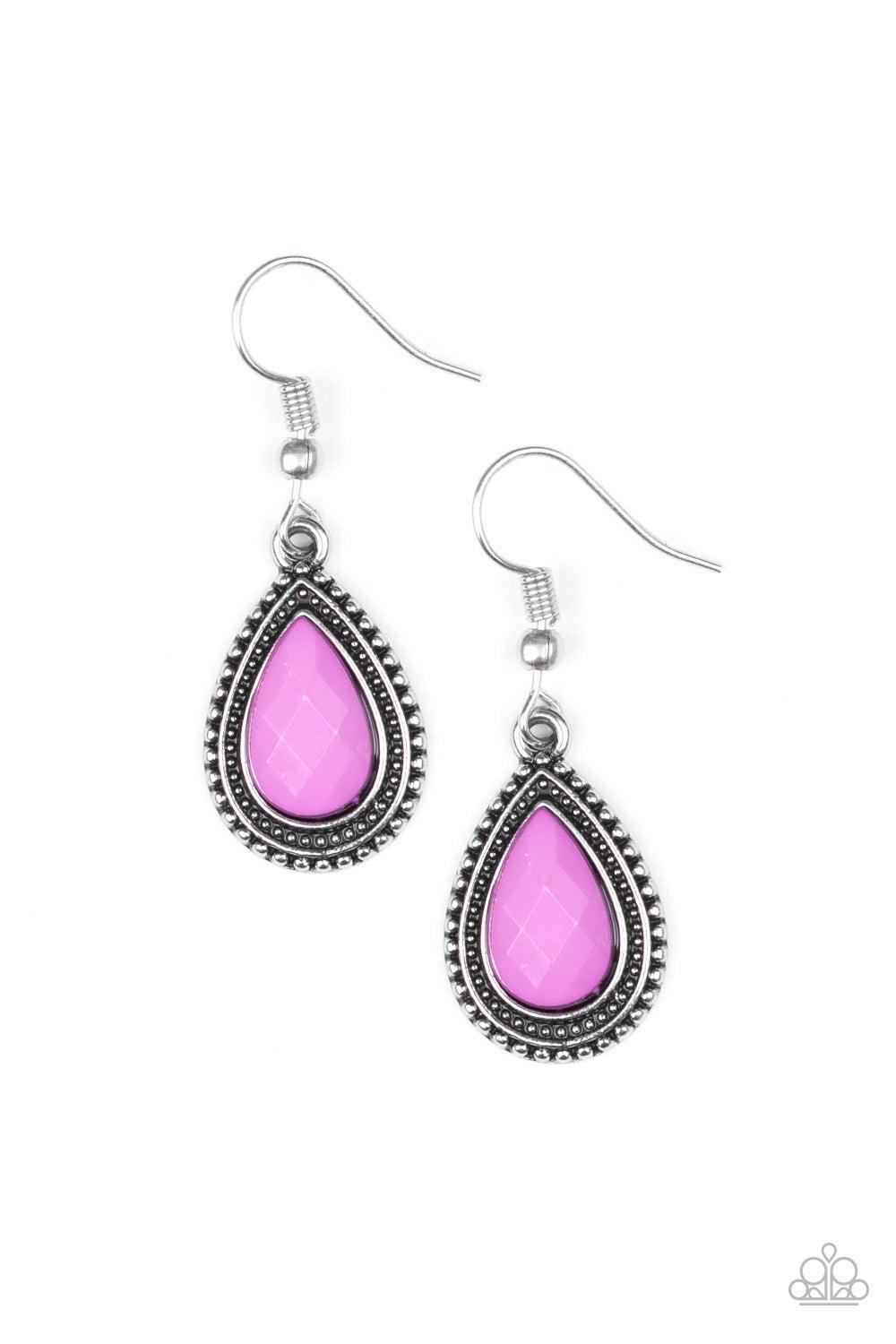 Paparazzi Accessories-Summer Vacay - Purple Earrings