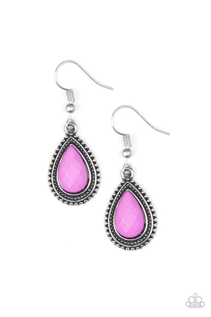 Paparazzi Accessories-Summer Vacay - Purple Earrings