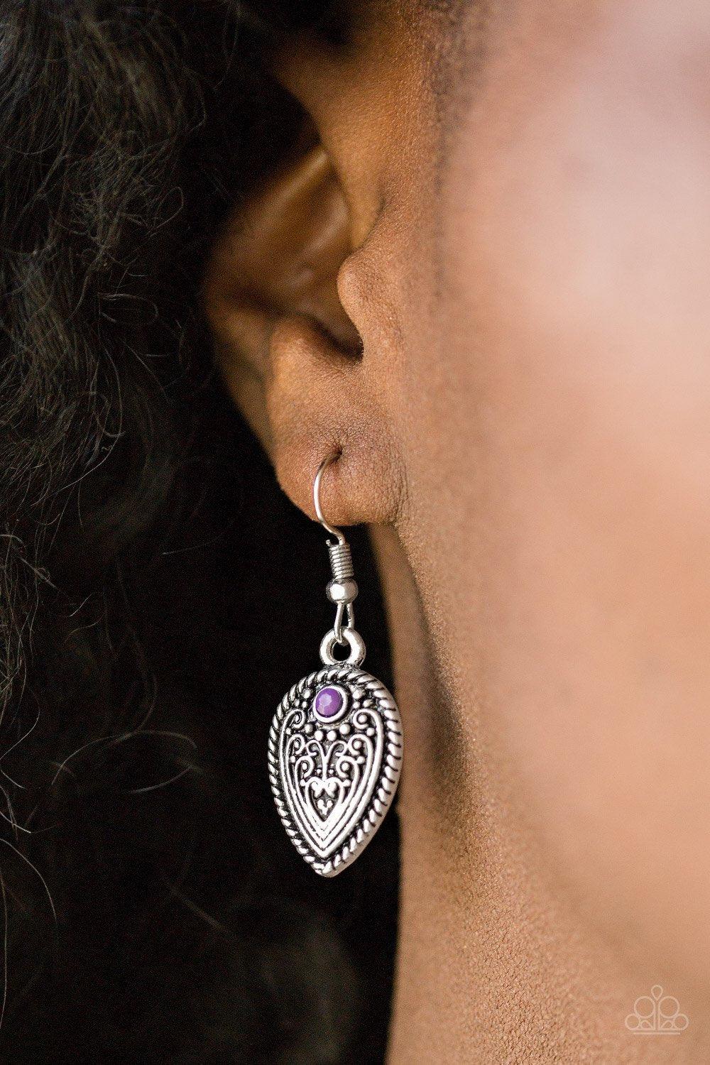Distance PASTURE - Purple Earrings - Jewelry By Bretta