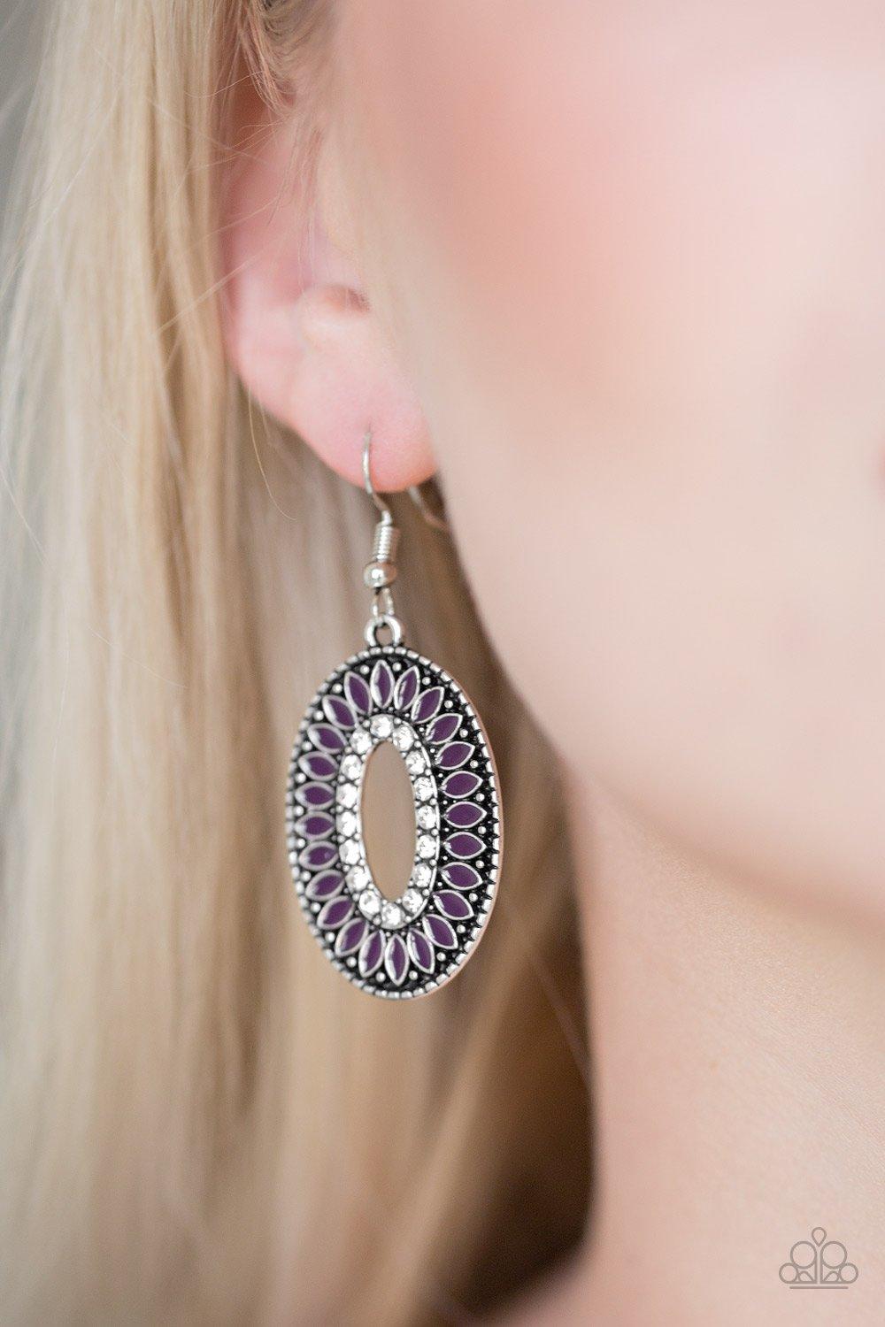 Paparazzi Accessories-Fishing For Fabulous - Purple Earrings
