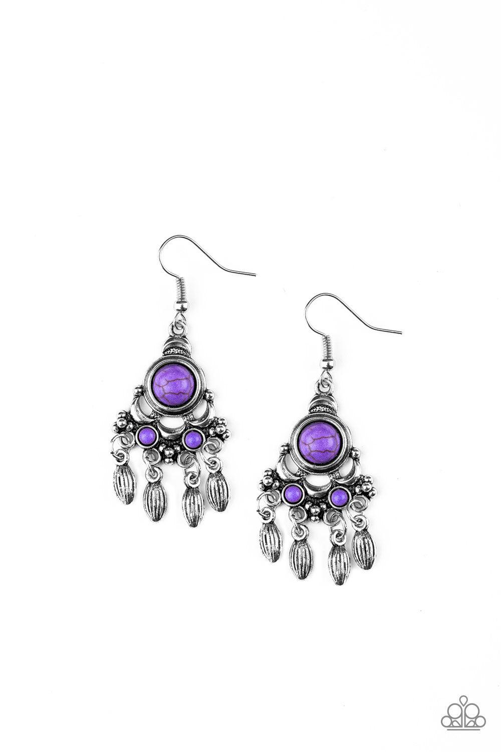 Paparazzi Accessories-No Place Like HOMESTEAD - Purple Earrings