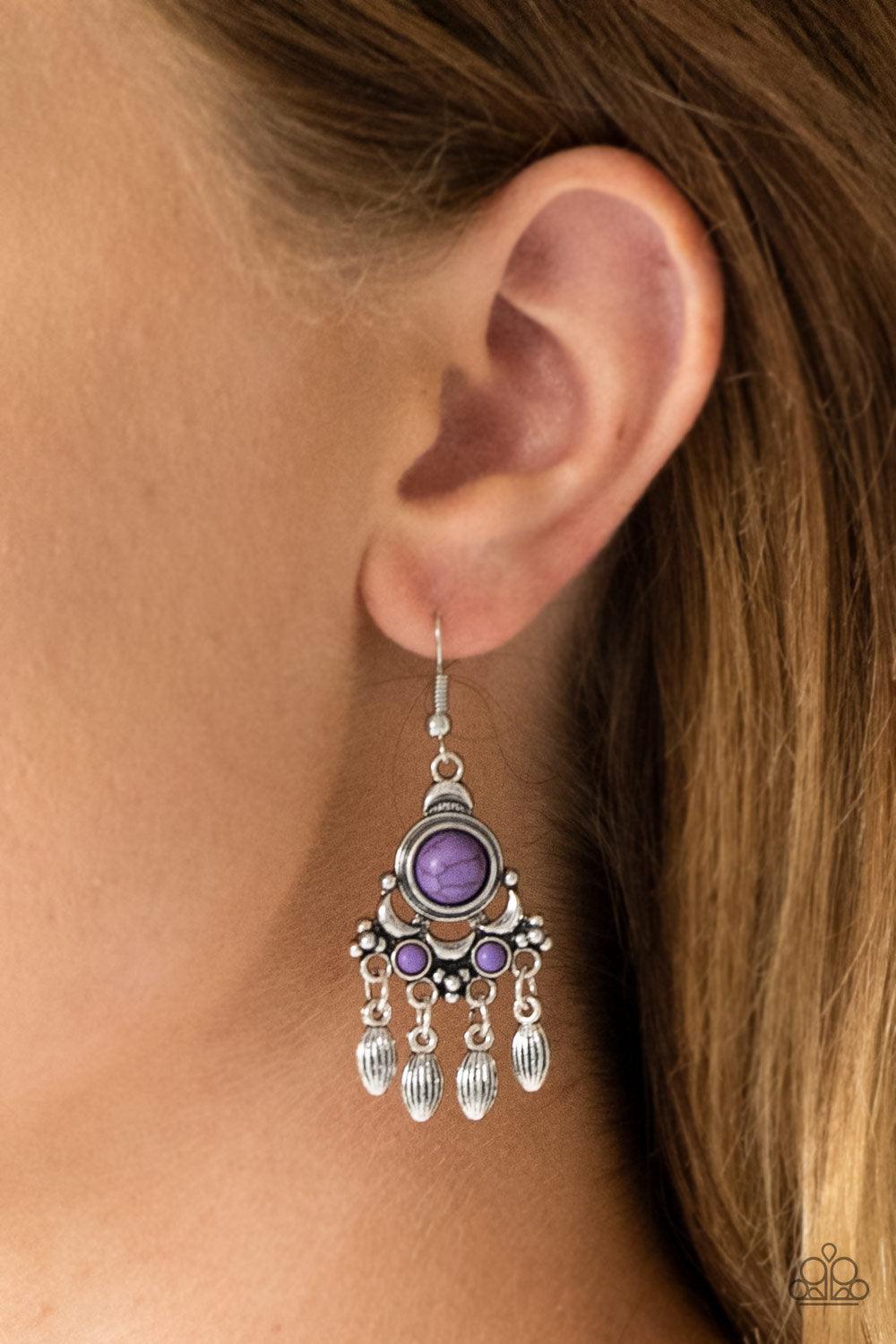 Paparazzi Accessories-No Place Like HOMESTEAD - Purple Earrings