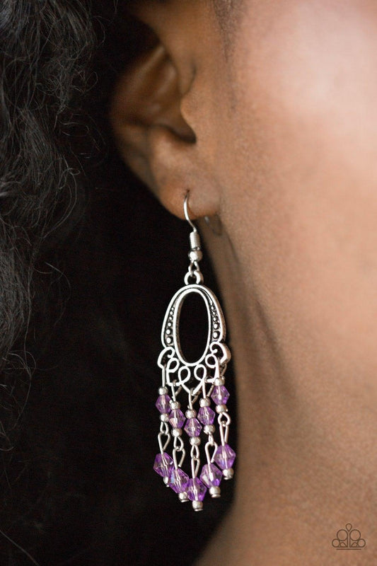 Paparazzi Accessories-Not The Only Fish In The Sea - Purple Earrings