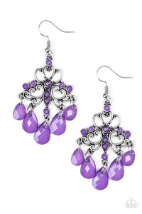 Paparazzi Accessories-Dip It GLOW - Purple Earrings