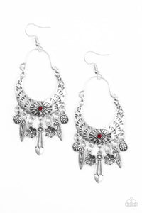 Paparazzi Accessories-Nature Escape - Red Earrings
