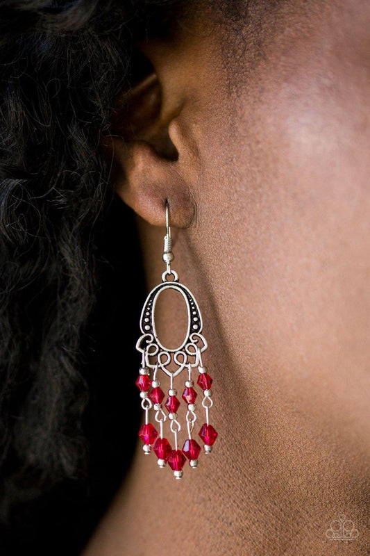 Paparazzi Accessories-Not The Only Fish In The Sea - Red Earrings