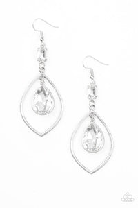 Paparazzi Accessories-Priceless - White Earrings