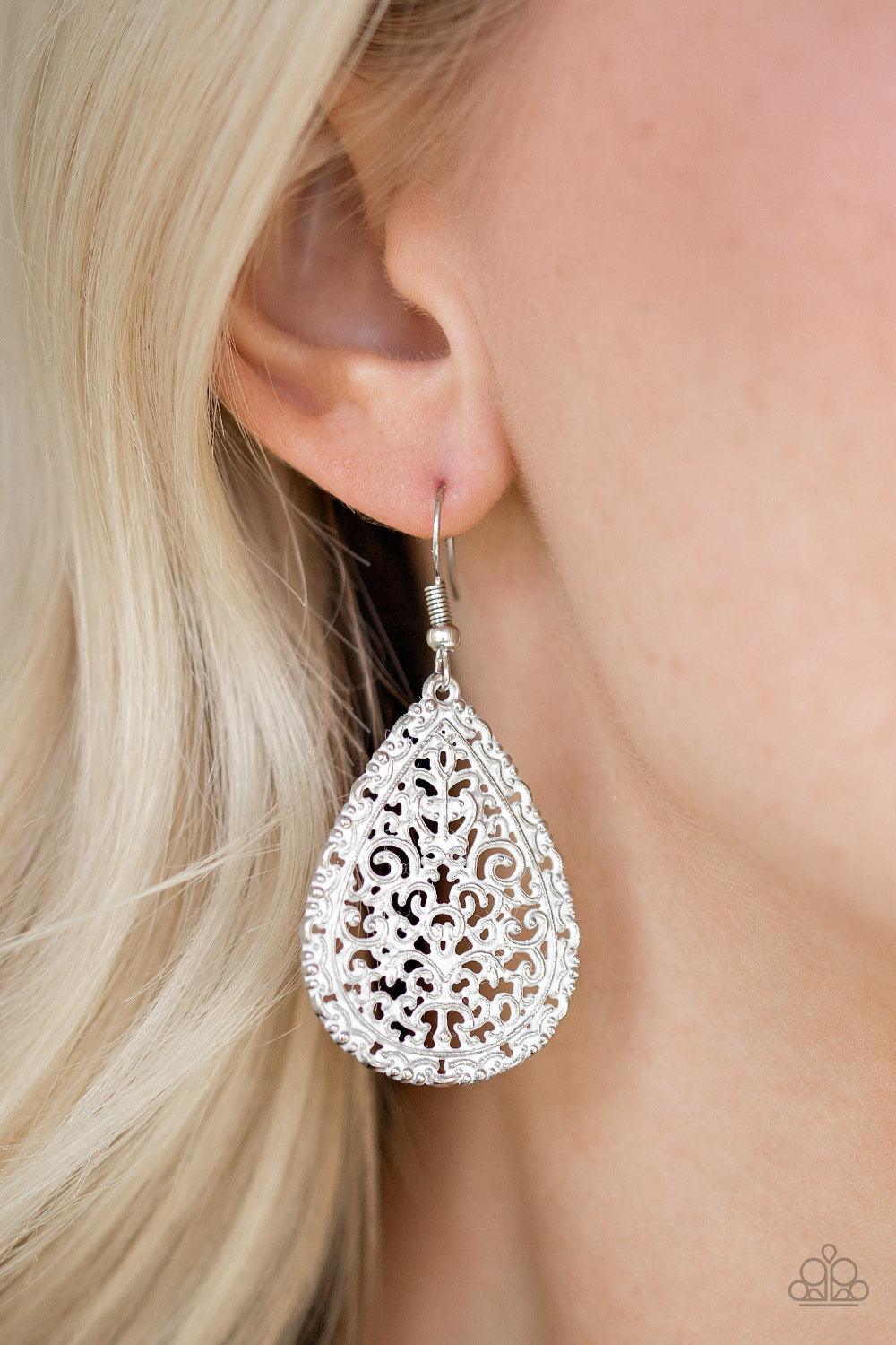 Paparazzi Accessories-Indie Idol - White Earrings