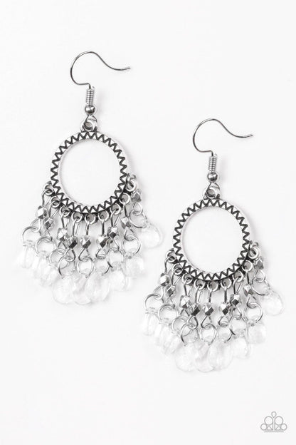 Paparazzi Accessories-Paradise Palace - White Earrings