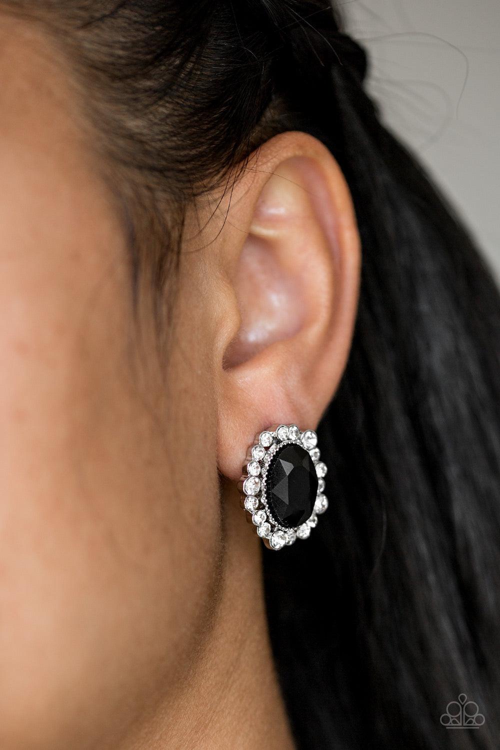 Paparazzi Accessories - Hold Court - Black Post Earrings